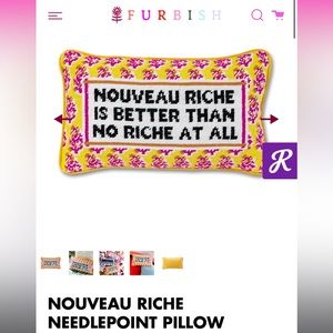 Noveau Riche Furbish Needlepoint Pillow